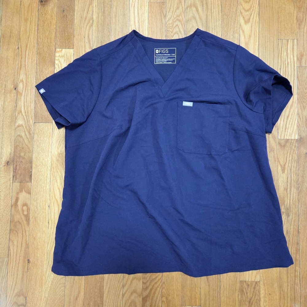 Figs Women's Deep Purple Technical Collection Medical Scrub‎ Top Size 3XL
